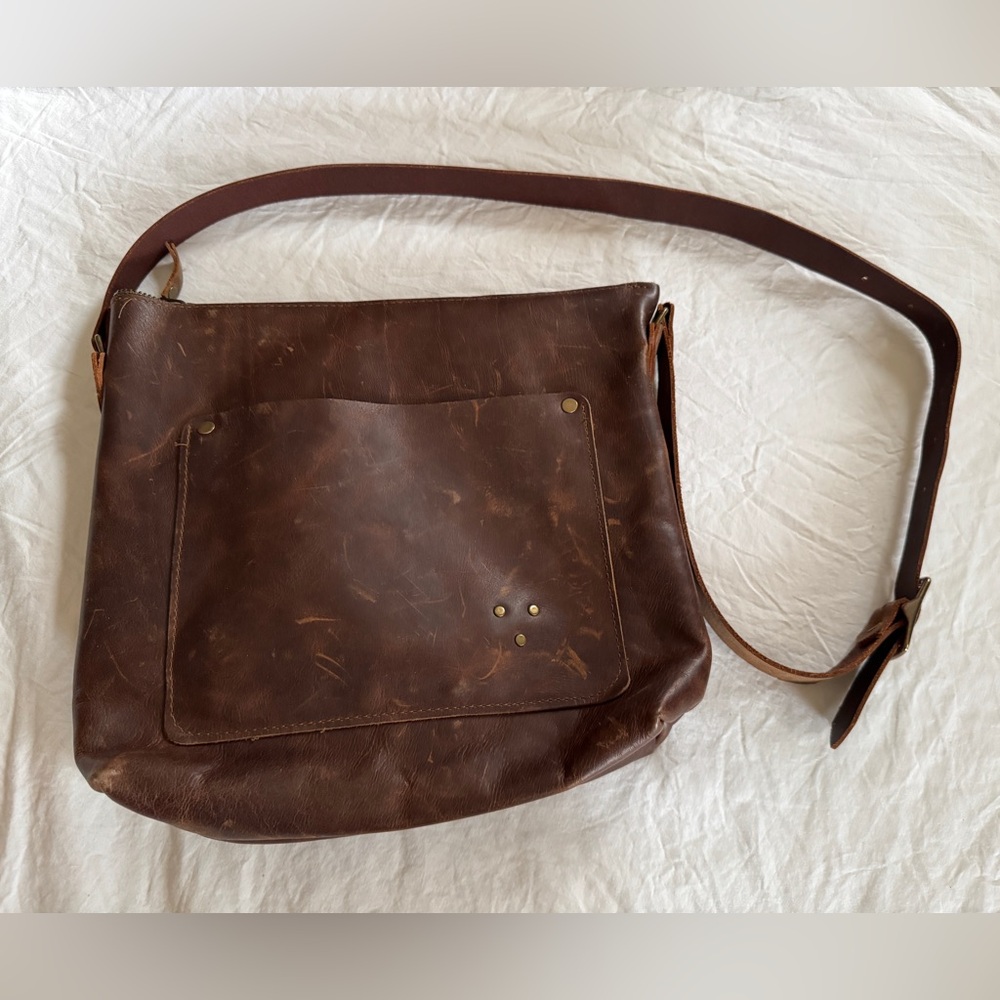 In Blue Handmade Leather Crossbody Bag